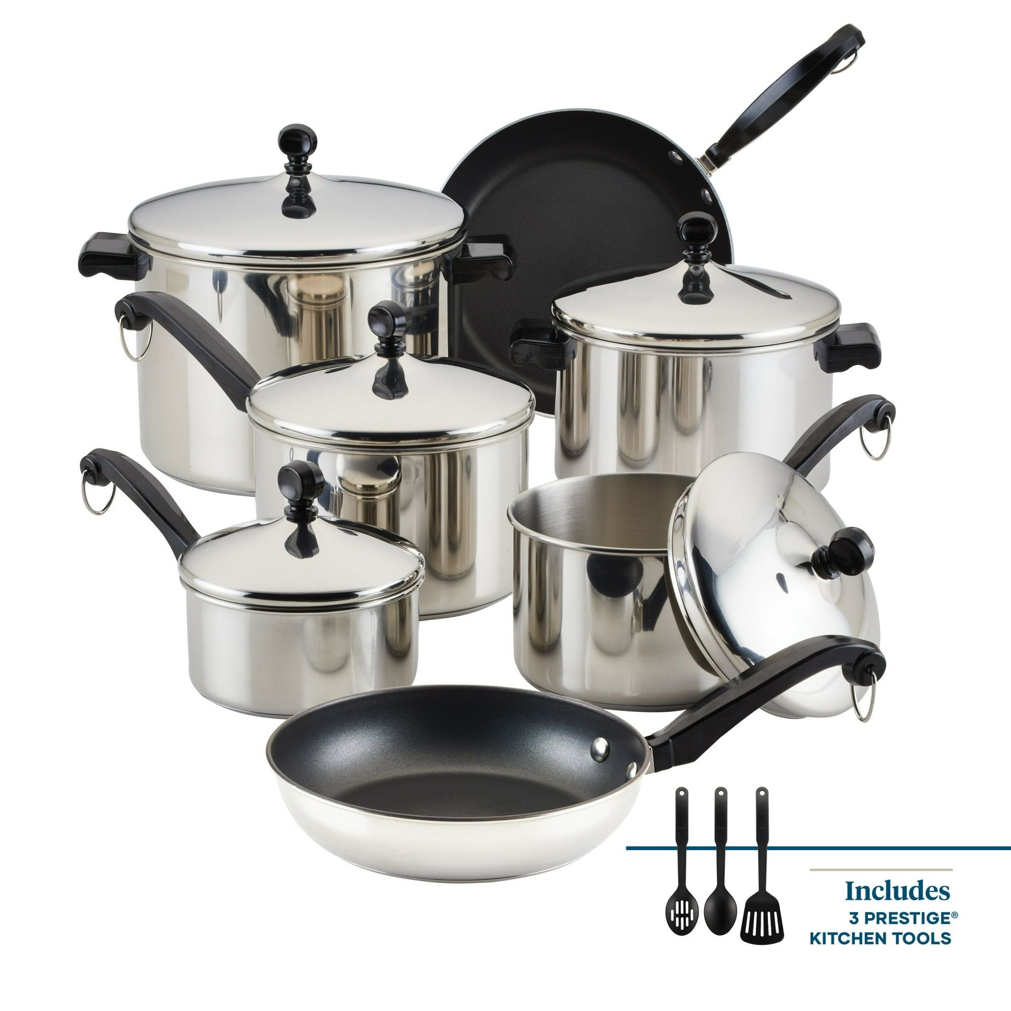 15 Piece Stainless Steel Pots and Pans Set