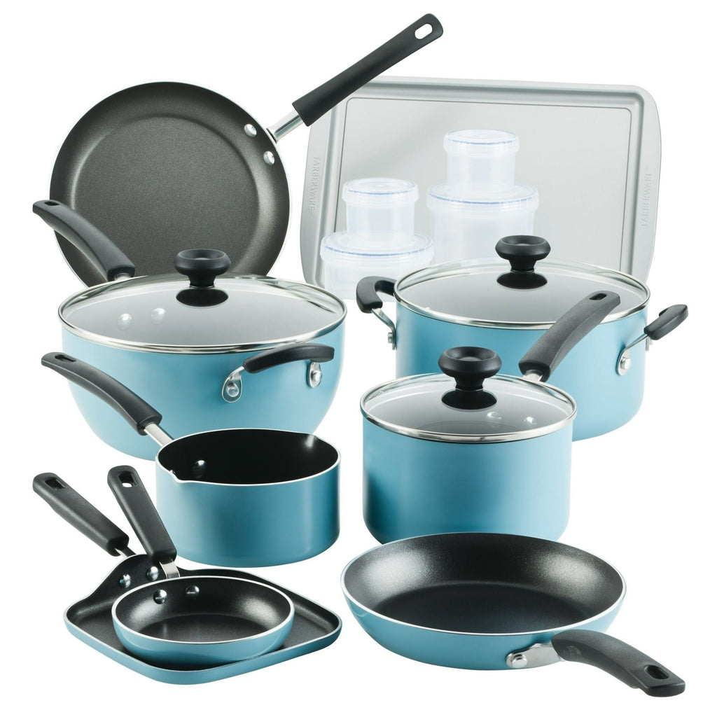 Aluminum Nonstick Cookware Pots & Pans Set Aqua