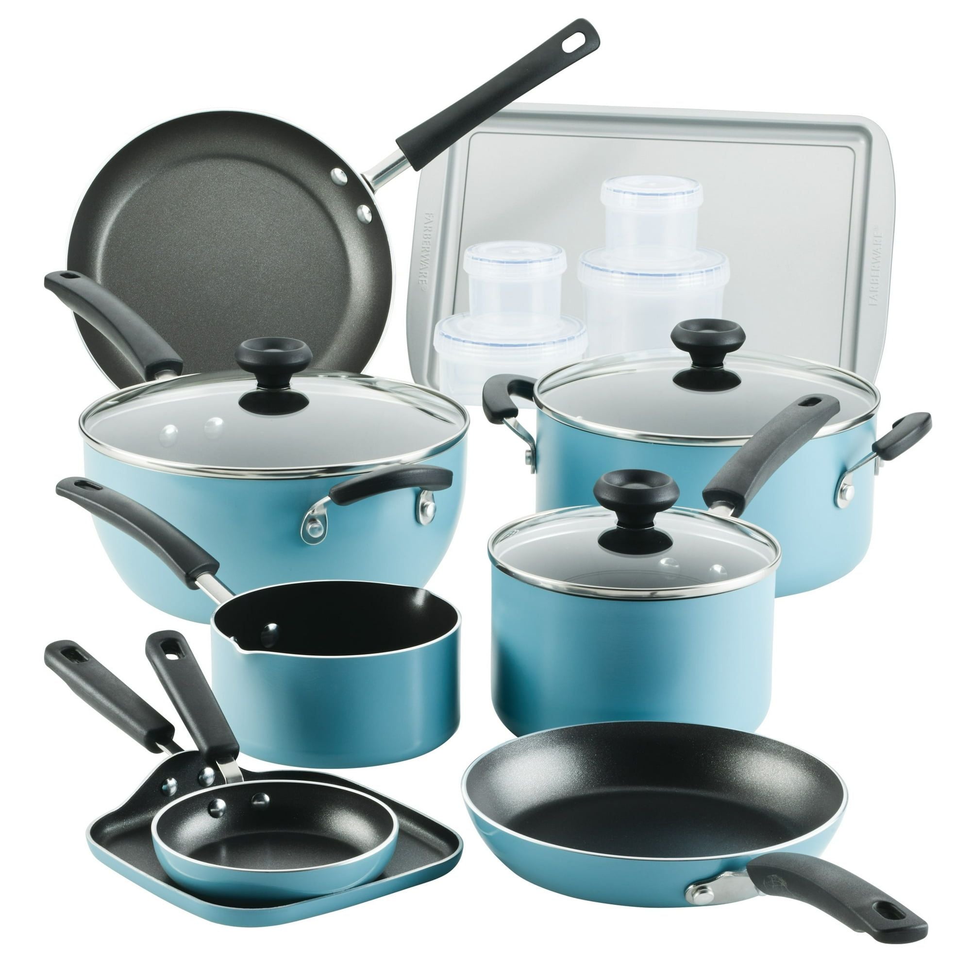 Aluminum Nonstick Cookware Pots & Pans Set Aqua