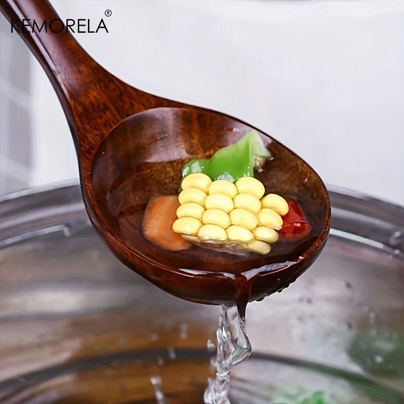 DecorBites™ 7-Piece Thai Wooden Cooking Utensil Set | Eco-Friendly Kitchen Tableware