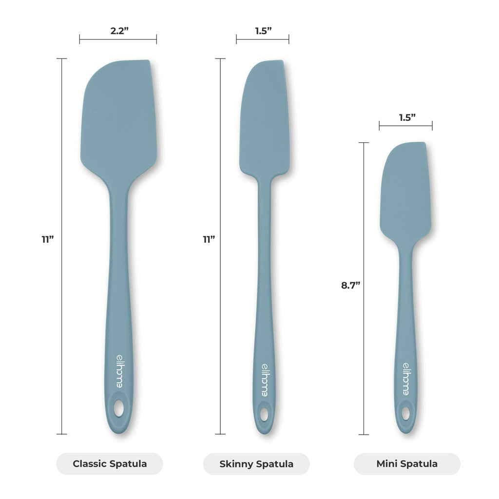8 Piece Silicone Spatula Set - Teal Grey
